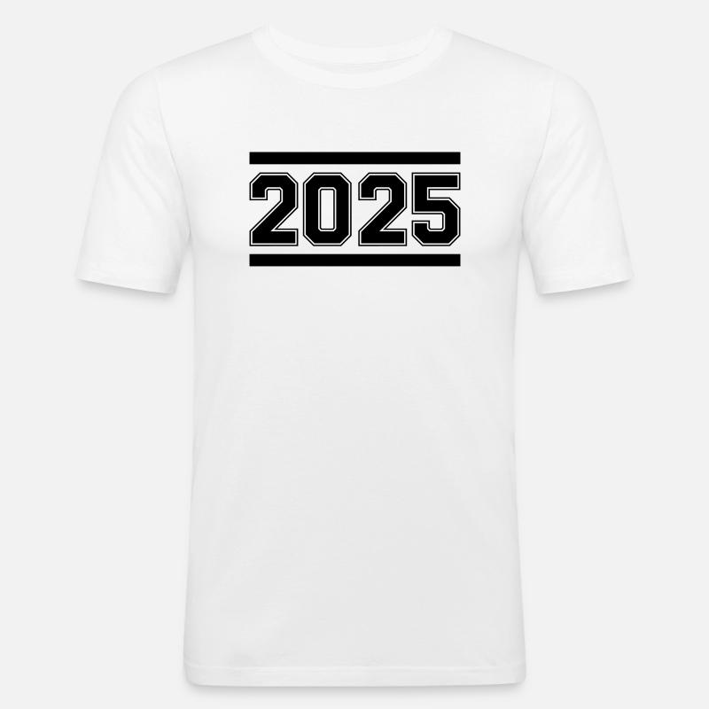 2025 - Männer Slim Fit T-Shirt - Weiß