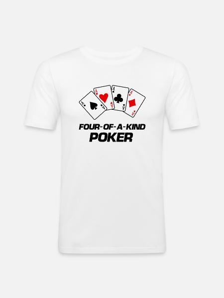 poker four of a kind - Men's Slim Fit T-Shirt - white