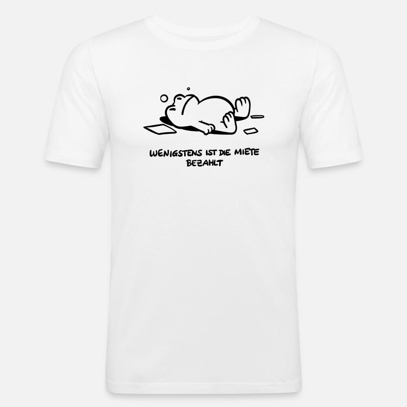 Miete - Männer Slim Fit T-Shirt - Weiß