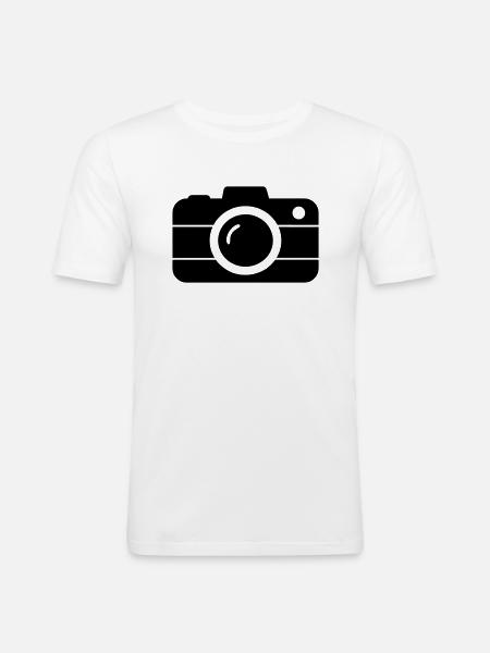 Caméra - T-shirt près du corps Homme - blanc