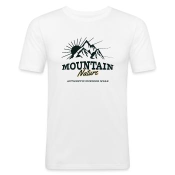Nature montagnarde - T-shirt près du corps Homme - blanc - Devant - Nik (191cm)
