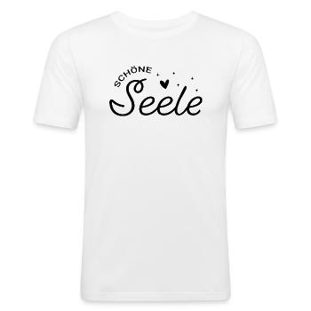 Schöne Seele - Männer Slim Fit T-Shirt - Weiß - Vorne - Nik (191cm)