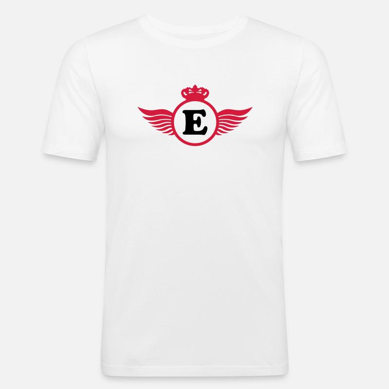 E Design - Männer Slim Fit T-Shirt - Weiß