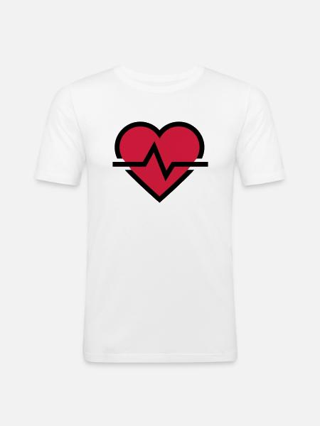 Heartbeat pulse - Men's Slim Fit T-Shirt - white