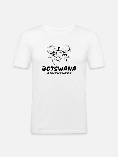 Botswana - Kaffern Buffalo - Men's Slim Fit T-Shirt - white