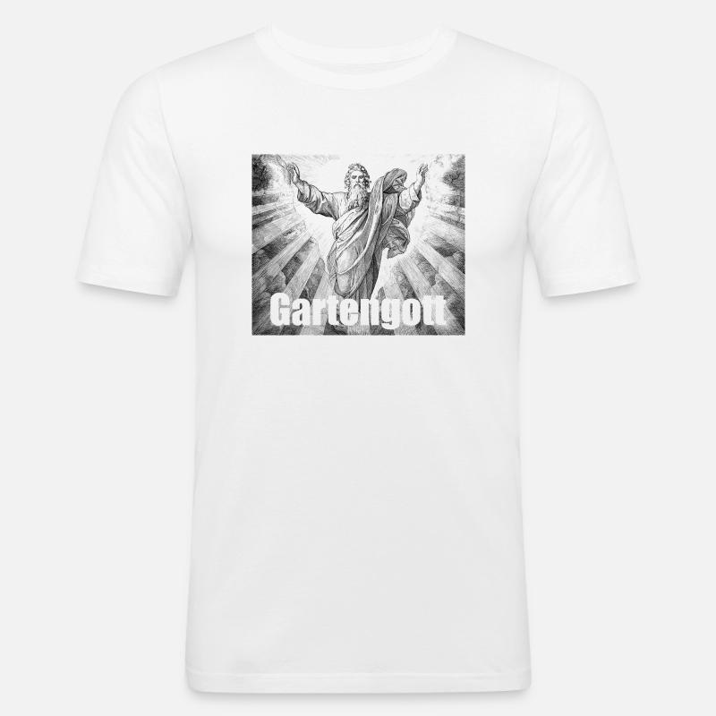 Gartengott - Männer Slim Fit T-Shirt - Weiß