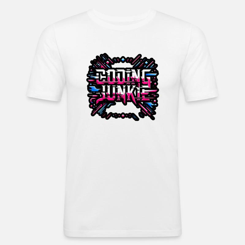 Coding Junkie 15 - Männer Slim Fit T-Shirt - Weiß