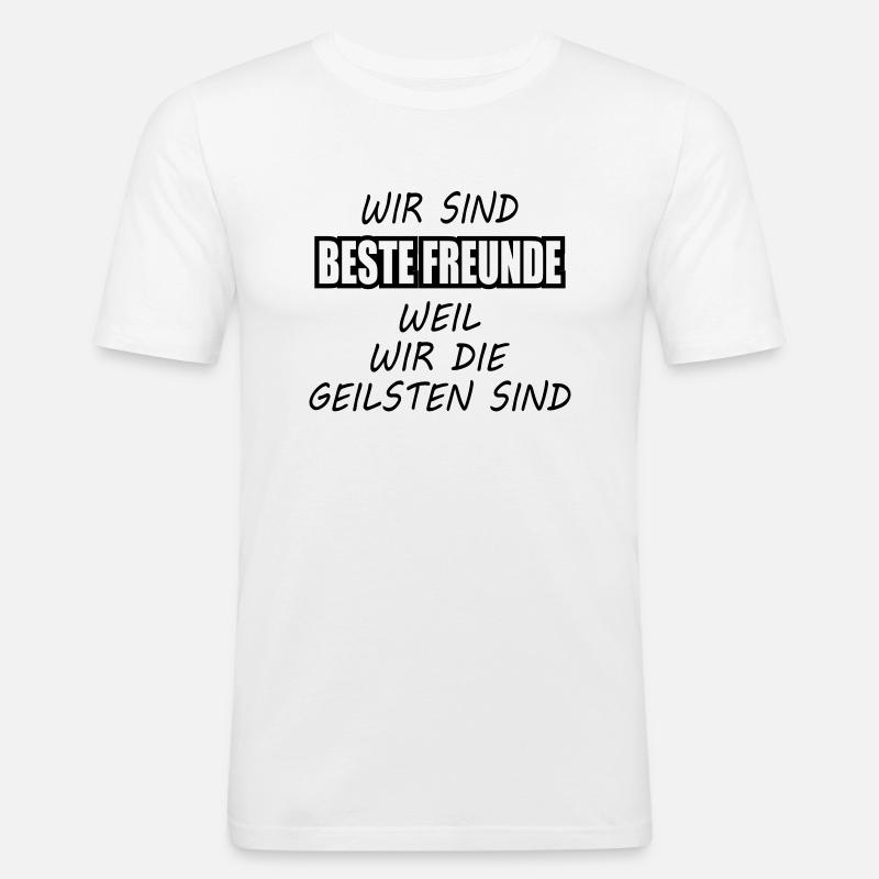 Beste Freunde - Männer Slim Fit T-Shirt - Weiß