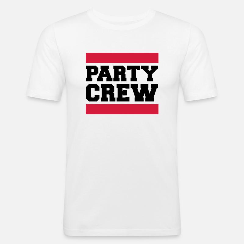 Party Crew Design - Männer Slim Fit T-Shirt - Weiß