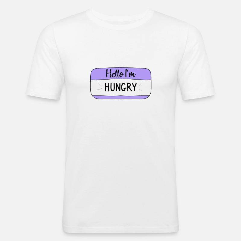 Hello im hungry, funny T-shirt - Men's Slim Fit T-Shirt - white