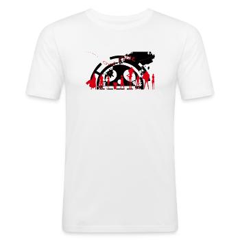 One PIece Fan Art - Männer Slim Fit T-Shirt - Weiß - Vorne - Nik (191cm)