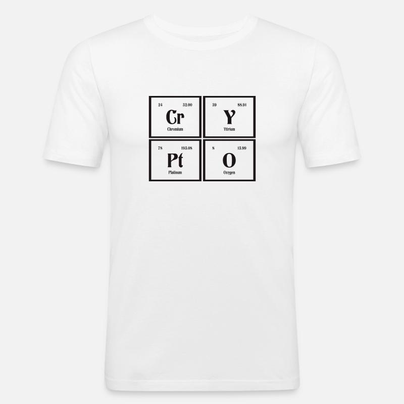 Krypto-| Periodensystem der Elemente - Männer Slim Fit T-Shirt - Weiß