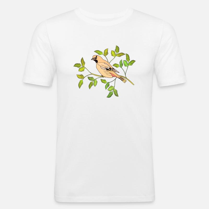 Vogel - Männer Slim Fit T-Shirt - Weiß