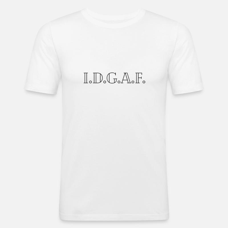 I don’t give a - Männer Slim Fit T-Shirt - Weiß
