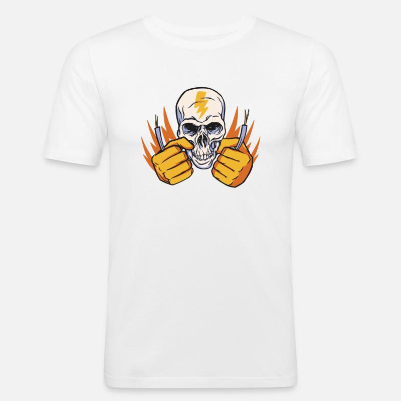 Elektriker Beruf Design - Männer Slim Fit T-Shirt - Weiß