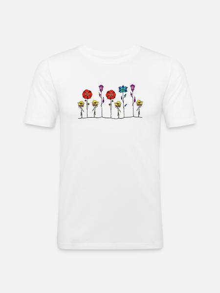 Blumen - Männer Slim Fit T-Shirt - Weiß