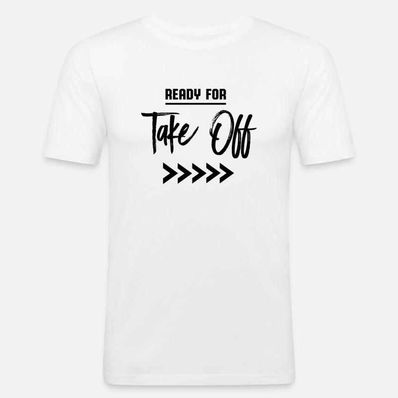 Ready for take off - Männer Slim Fit T-Shirt - Weiß
