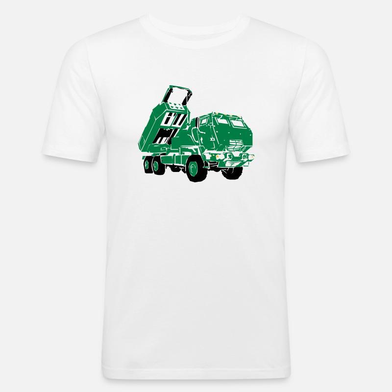 M142 HIMARS - Männer Slim Fit T-Shirt - Weiß