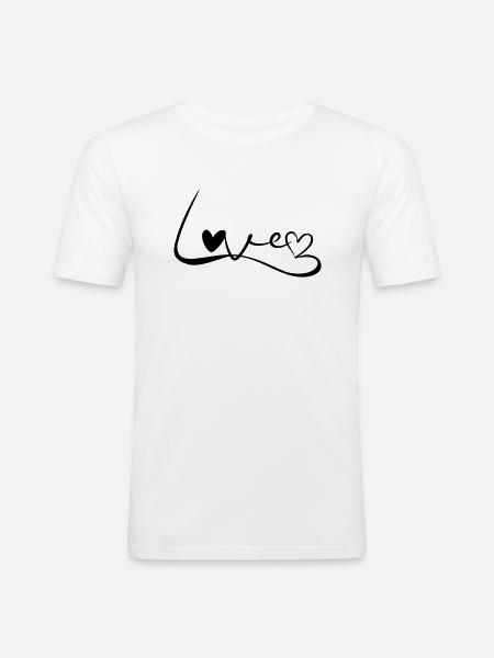 Love Font - Men's Slim Fit T-Shirt - white