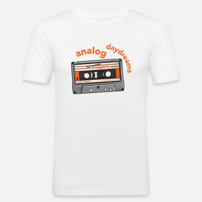 Vintage analog mixtape - Männer Slim Fit T-Shirt - Weiß
