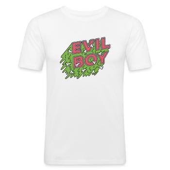 schlechter Junge - Männer Slim Fit T-Shirt - Weiß - Vorne - Nik (191cm)