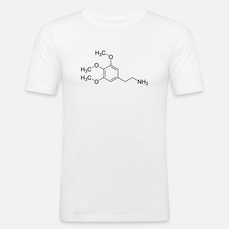 Mescalin Meskalin Strukturformel - Männer Slim Fit T-Shirt - Weiß