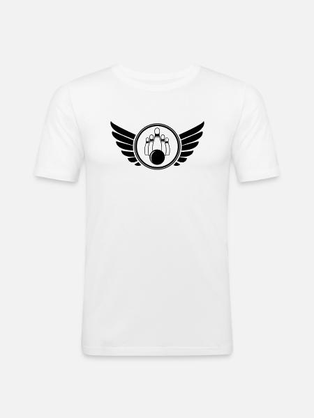 bowling_wappen_01 - Männer Slim Fit T-Shirt - Weiß