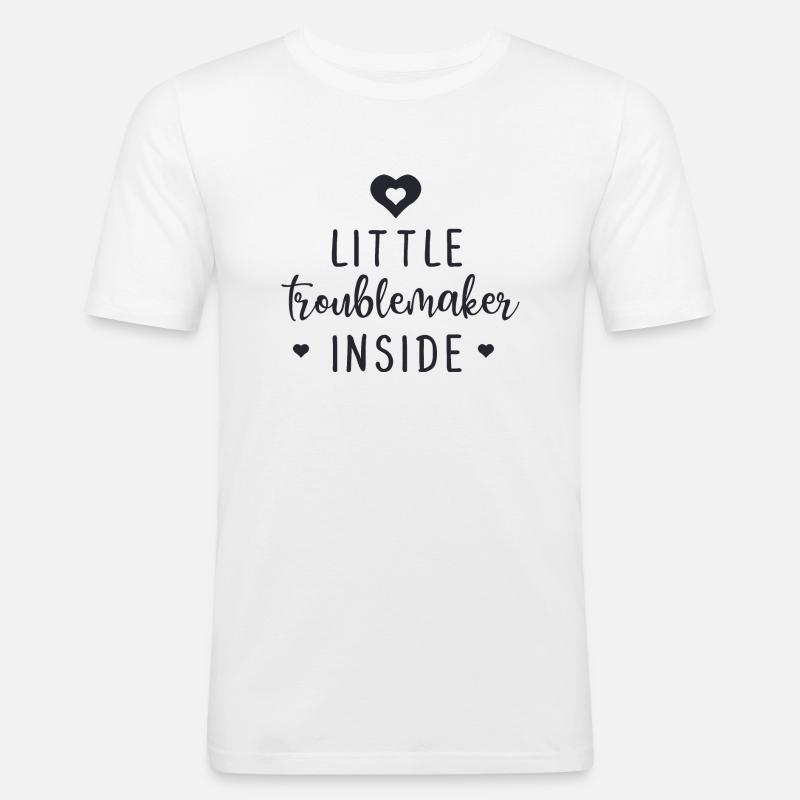 Little Troublemaker Inside - Männer Slim Fit T-Shirt - Weiß