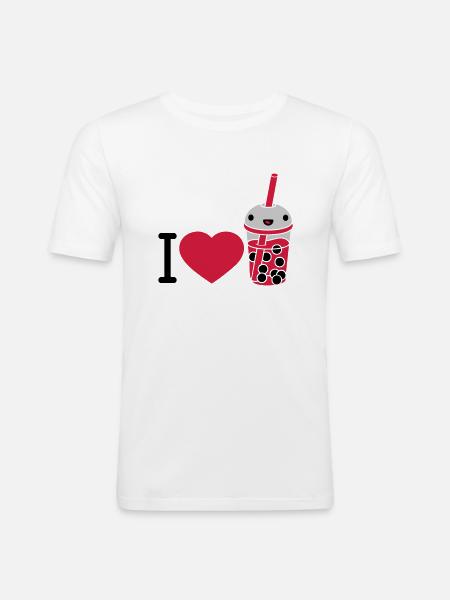 I Love Bubble Tea - Men's Slim Fit T-Shirt - white