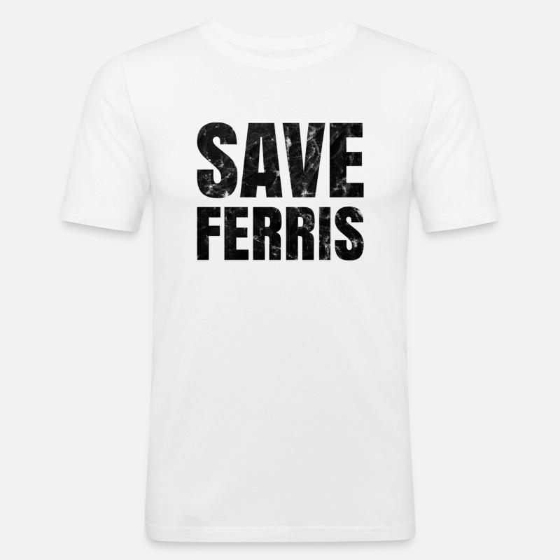 Distressed Save Ferris T-Shirt - Männer Slim Fit T-Shirt - Weiß