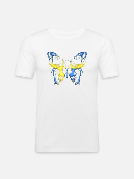 sweden lands flagga officiella stater kontinent - Slim Fit T-shirt herr - vit