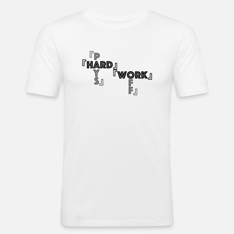 Harte Arbeit - Männer Slim Fit T-Shirt - Weiß