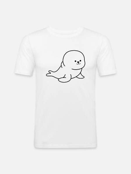 robbe - Männer Slim Fit T-Shirt - Weiß