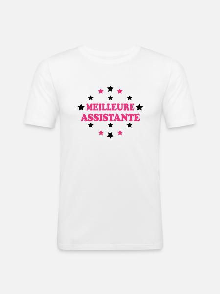 Meilleure assistante - Men's Slim Fit T-Shirt - white