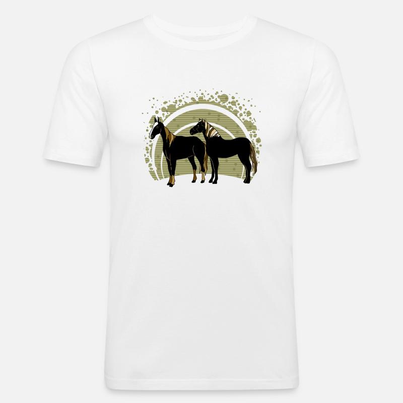 The horses - Men's Slim Fit T-Shirt - white
