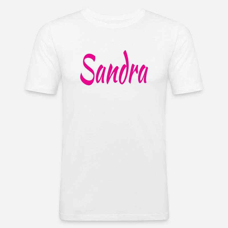 Sandra - Männer Slim Fit T-Shirt - Weiß