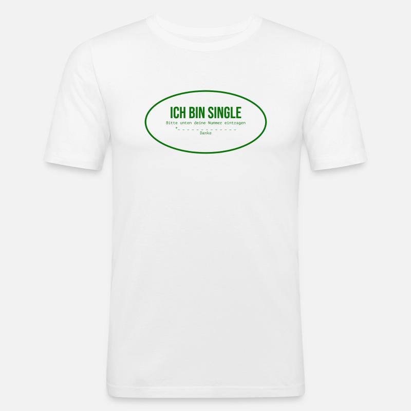 Single - Männer Slim Fit T-Shirt - Weiß