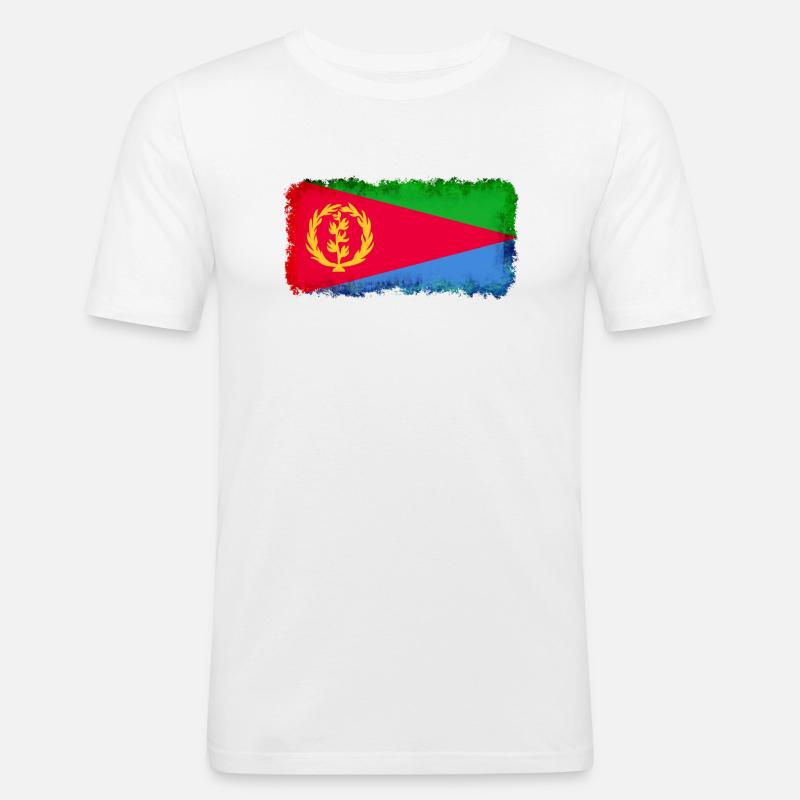 Eritrea - Männer Slim Fit T-Shirt - Weiß