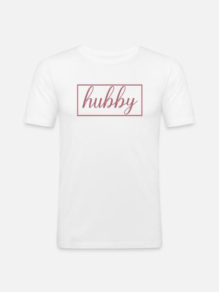 Hubby Matching Engagement Wedding Honeymoon - Men's Slim Fit T-Shirt - white