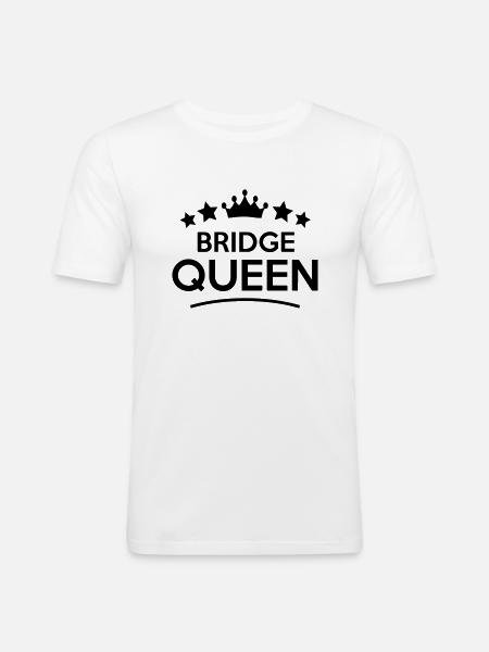 bridge queen stars - T-shirt près du corps Homme - blanc