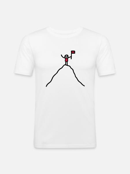 Auf dem Berg - V2 - Männer Slim Fit T-Shirt - Weiß