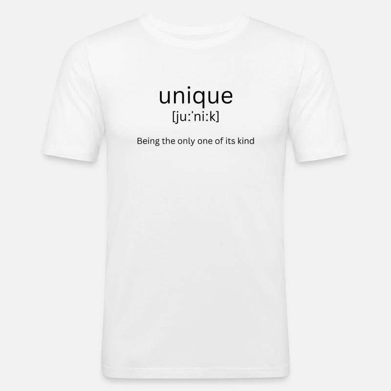 Einzigartig - Definition - Männer Slim Fit T-Shirt - Weiß