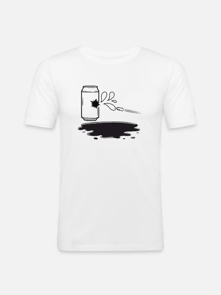 Dosenschießen - Männer Slim Fit T-Shirt - Weiß