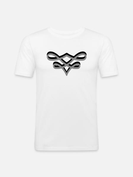 Schnörkel klein 2 zweifarbig - Männer Slim Fit T-Shirt - Weiß