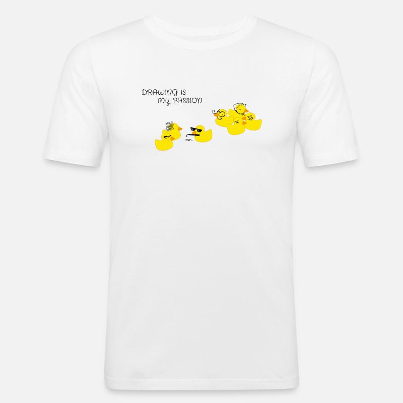 Drawing is my passion - Männer Slim Fit T-Shirt - Weiß