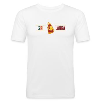 SRI LANKA Flagge - Männer Slim Fit T-Shirt - Weiß - Vorne - Nik (191cm)