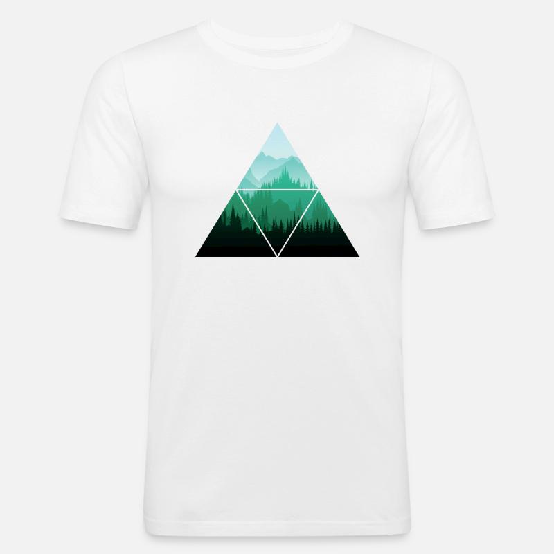 Forest Triangle Tree - Men's Slim Fit T-Shirt - white