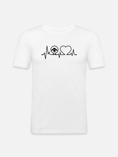 Sheep heartbeat - Men's Slim Fit T-Shirt - white