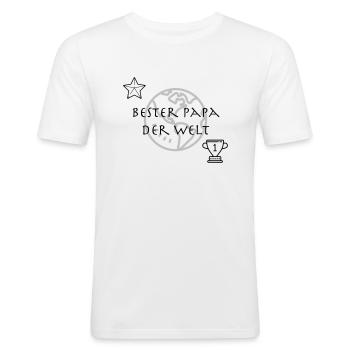 Best Dad in the World Gift Idea - Men's Slim Fit T-Shirt - white - Front - Nik (191cm)