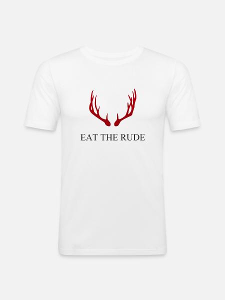 Hannibal - Eat the rude - Men's Slim Fit T-Shirt - white